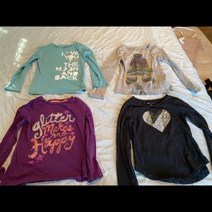 Lot of 4 Gap Kids Long Sleeve Tees -Size 6/7